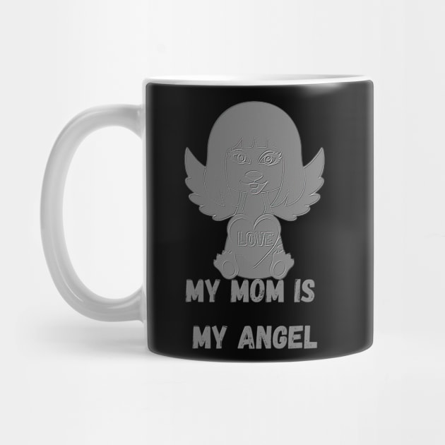 gray cute angel mom by crearty art